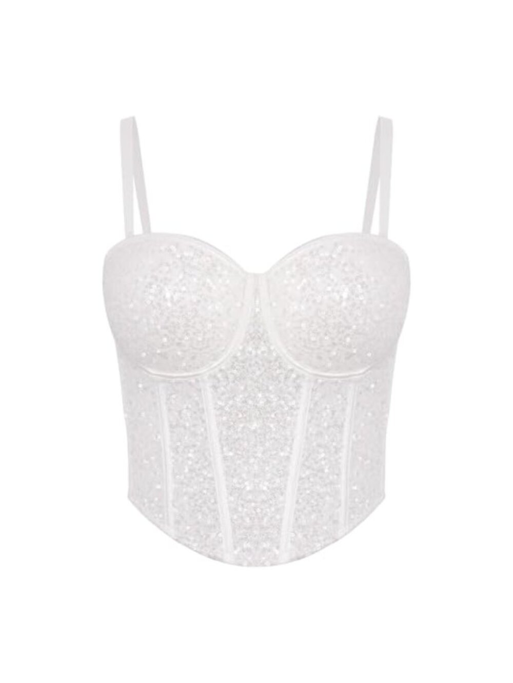 Sequin Crop Top Push Up Corset Bustier Cami Party Clubwear